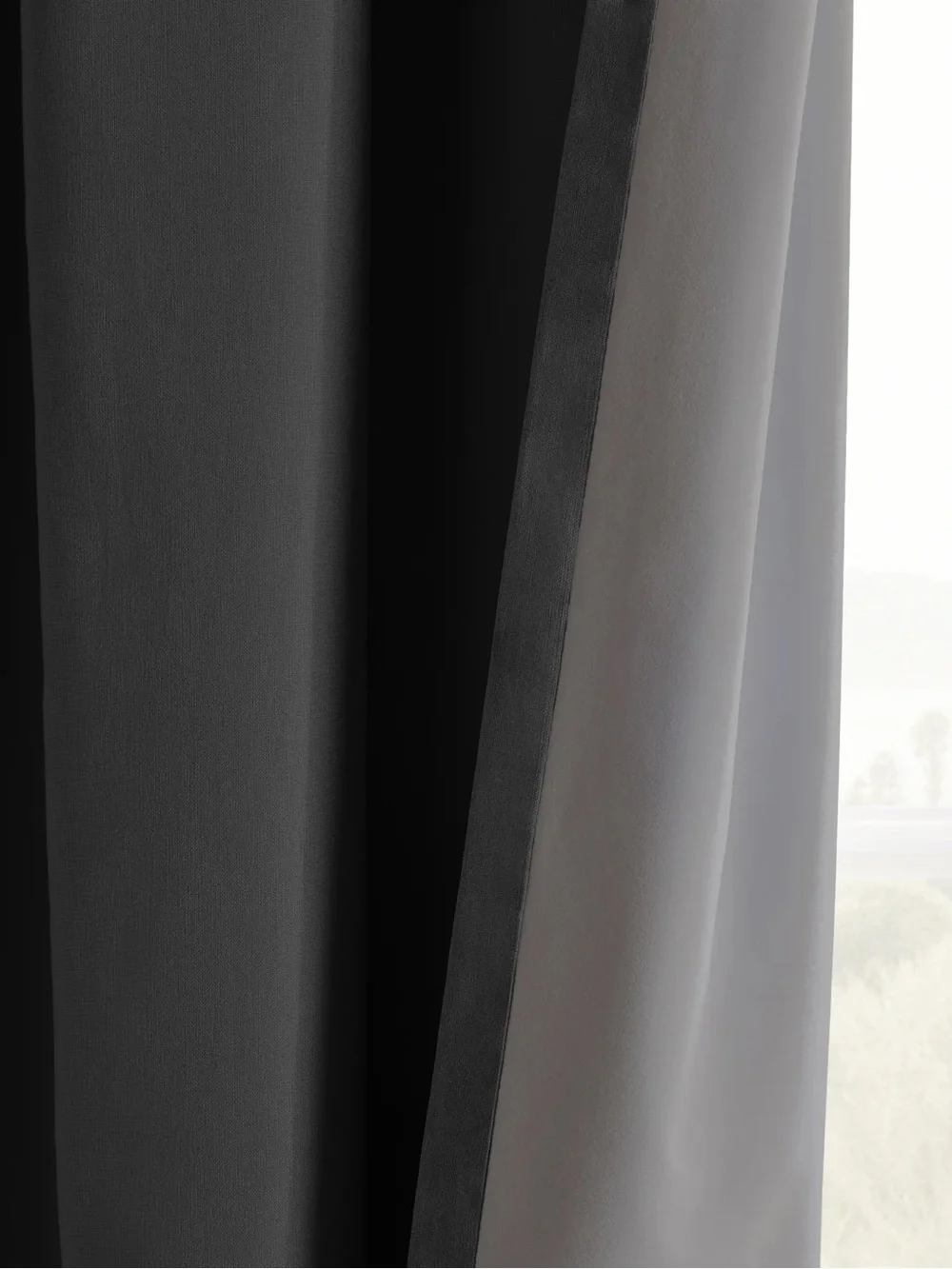 NWT QUINCE Set Of 2 48x84 European Linen True Blackout Curtains Grey 9175